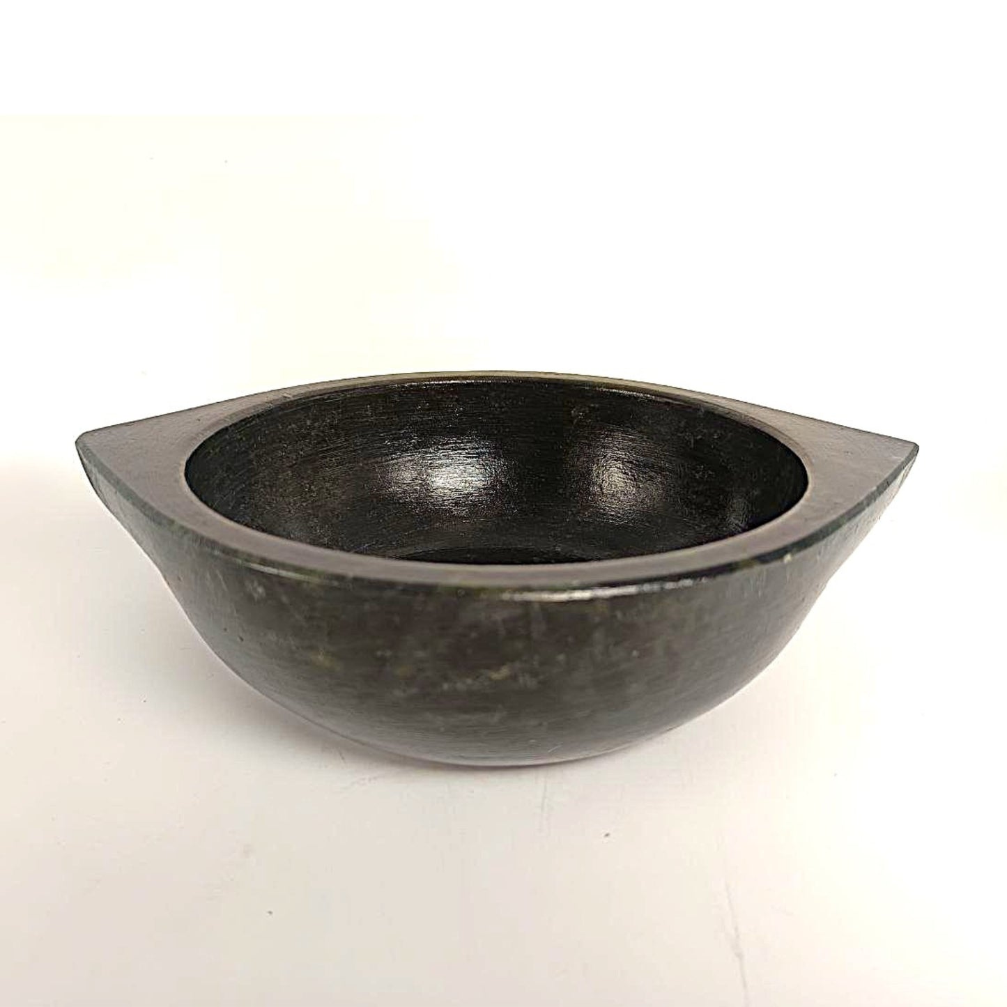 1.3 – 1.5 liter Handmade Natural Soapstone / Kalchatti | Kadhai | Open Fire and Gas Stove Compatible | Pre-Seasoned