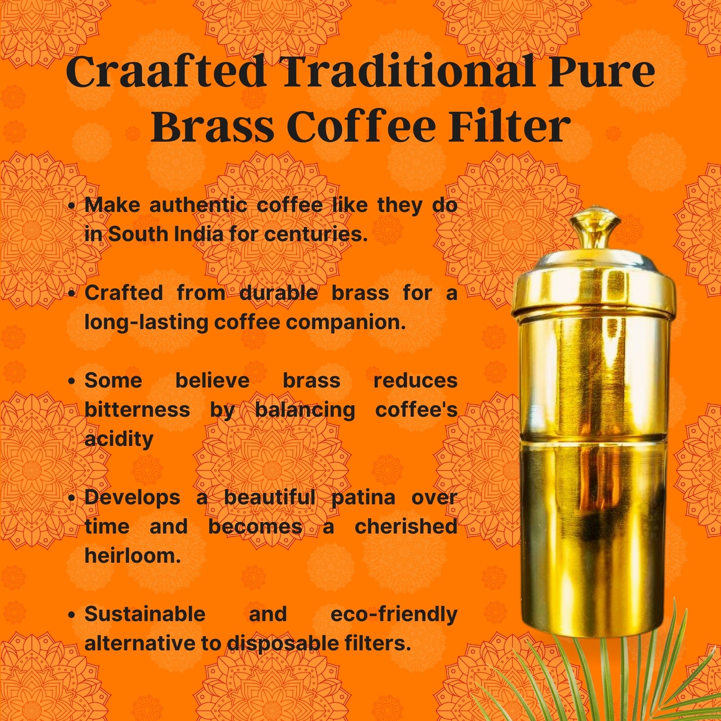 Traditional Pure Brass Coffee Filter