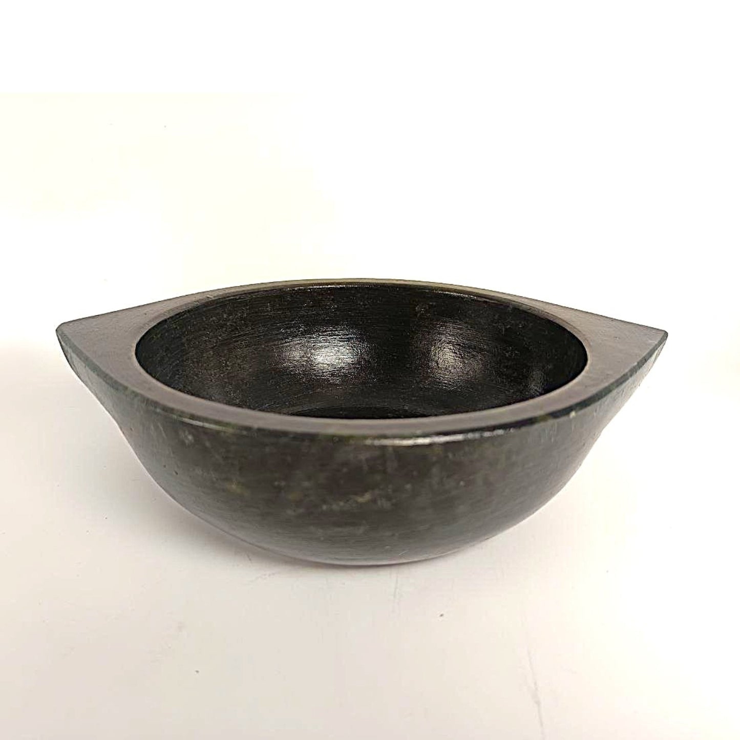 2.3 – 2.5 liter Handmade Natural Soapstone / Kalchatti | Kadhai | Open Fire and Gas Stove Compatible | Pre-Seasoned