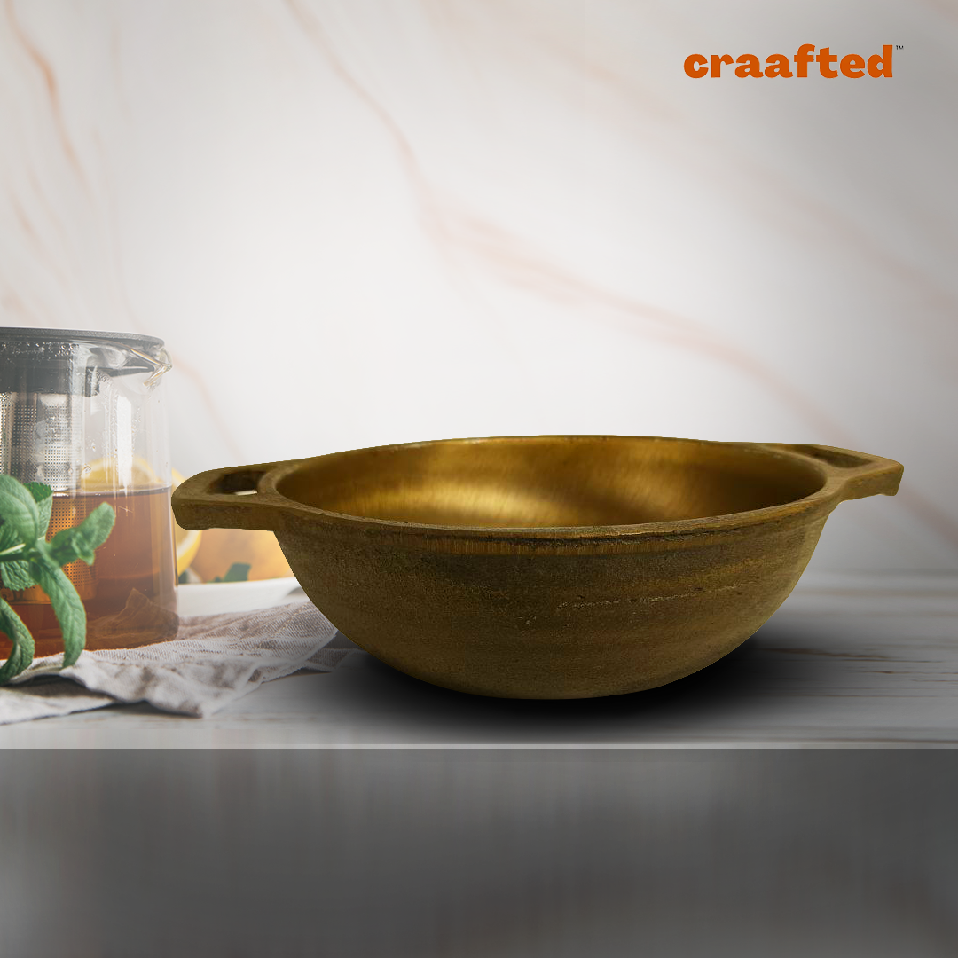 1.3 Liter Cast Iron Kadai / Kadhai 8 Inch with Double Handle