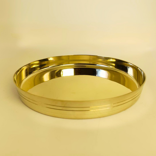 Kansa Thali Plate 10 Inch - Glossy Finish