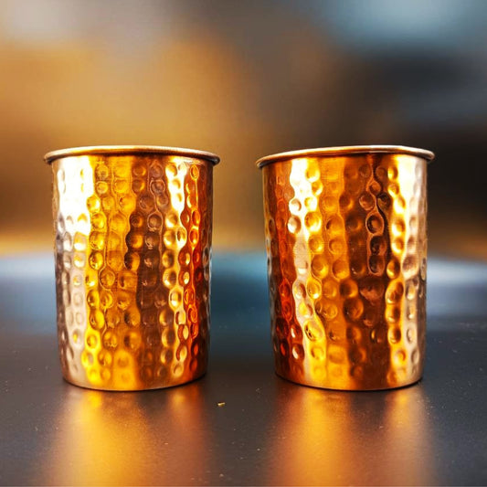 Pure Copper Tumbler Hammered.
