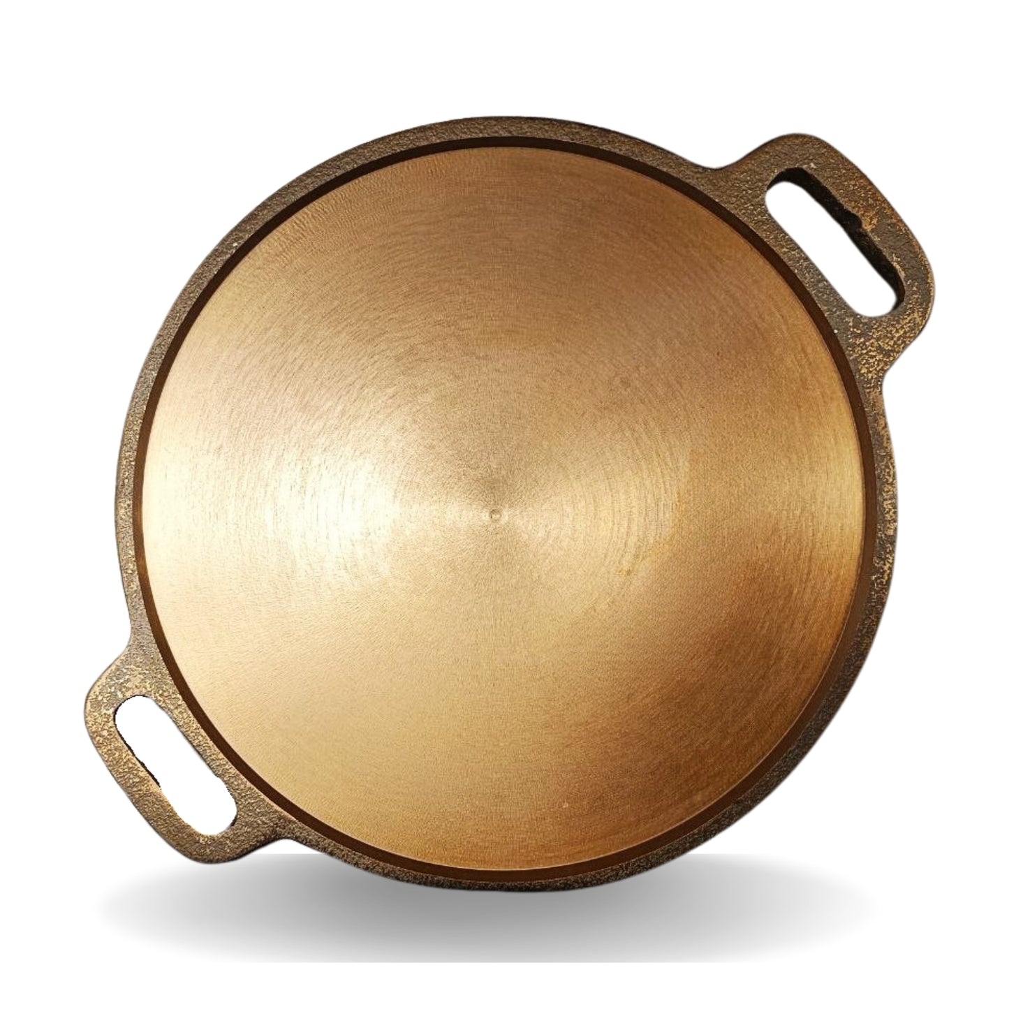 Smooth Golden Finish Cast Iron Roti/Chapati/Dosa Kallu Tawa with Iron Ladle \ 12 inch