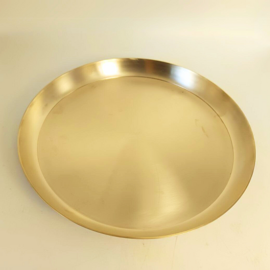 Kansa Thali Plate 12 Inch - Matte Finish