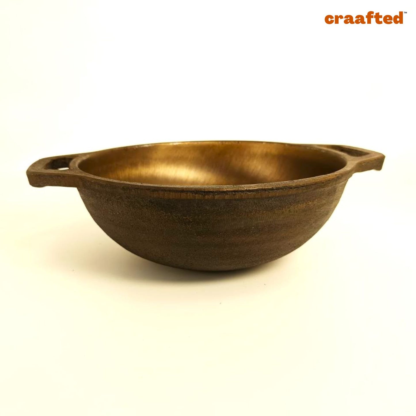 1.3 Liter Cast Iron Kadai / Kadhai 8 Inch with Double Handle