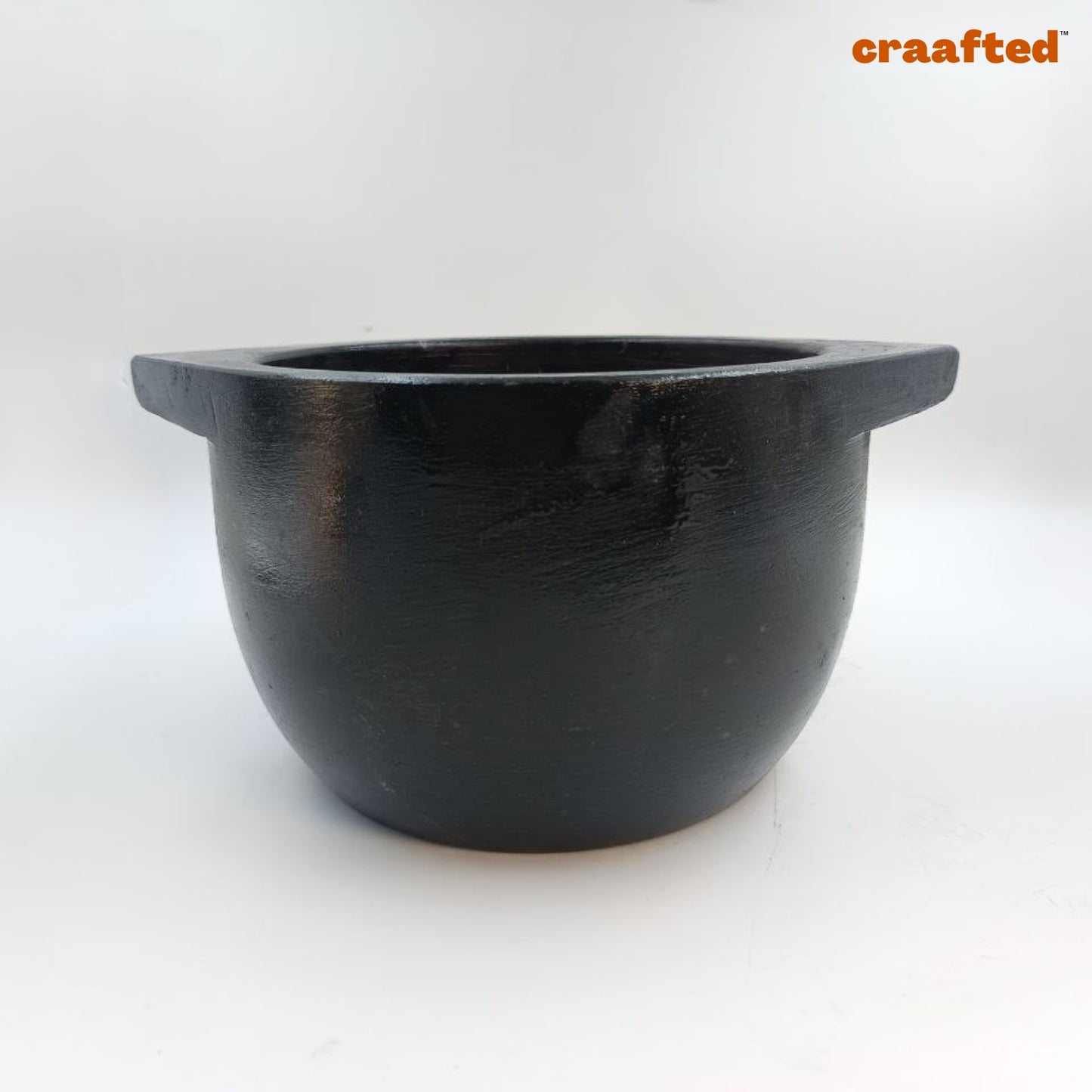 2.3 – 2.5 liter Handmade Natural Soapstone / Kalchatti | Deep Cooking Pot | Open Fire and Gas Stove Compatible | Pre-Seasoned