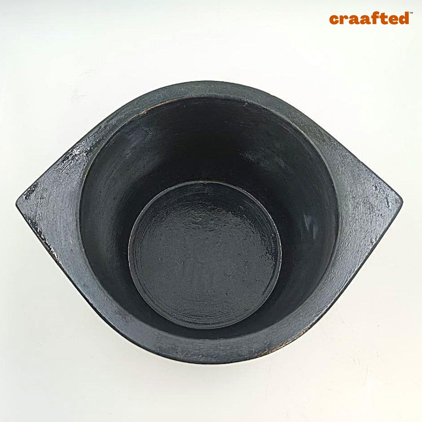 1.3 – 1.5 liter Handmade Natural Soapstone / Kalchatti | Deep Cooking Pot | Open Fire and Gas Stove Compatible | Pre-Seasoned