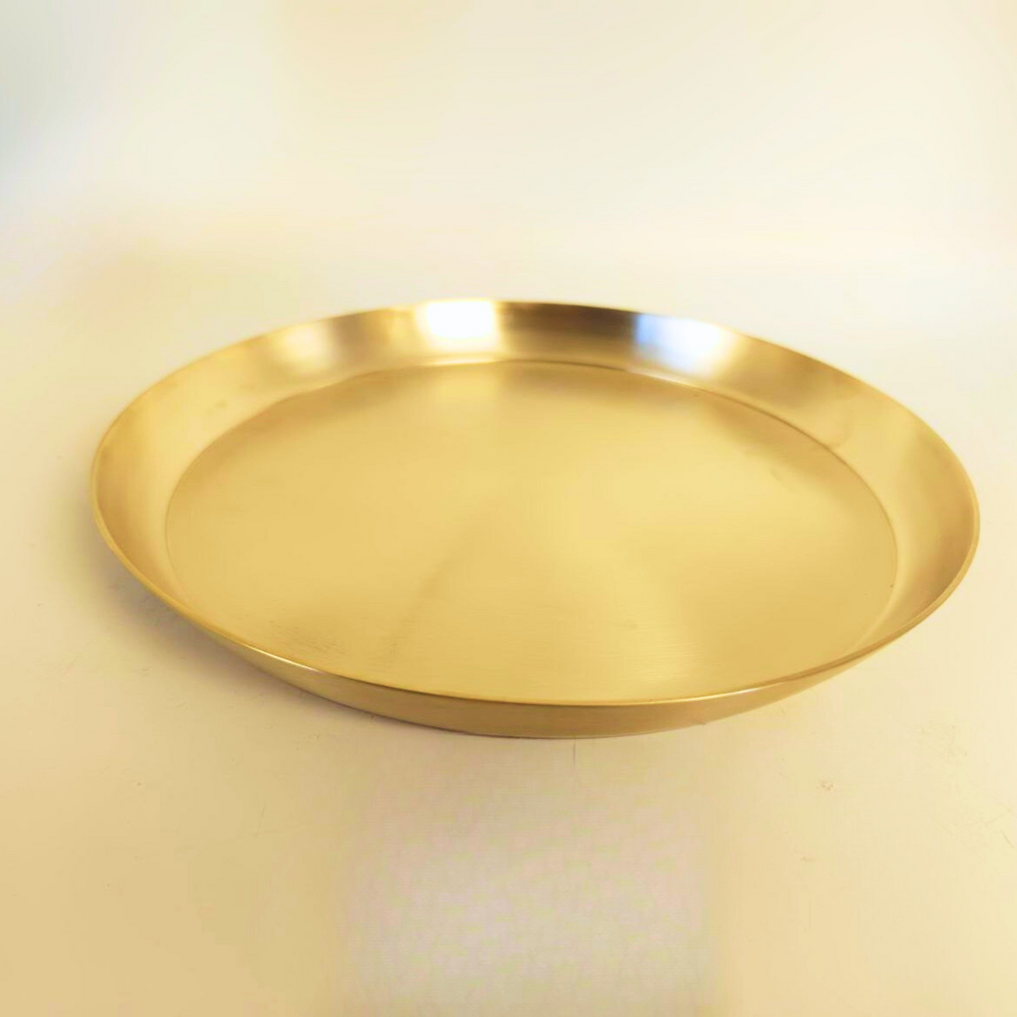 Kansa Thali Plate 12 Inch - Matte Finish
