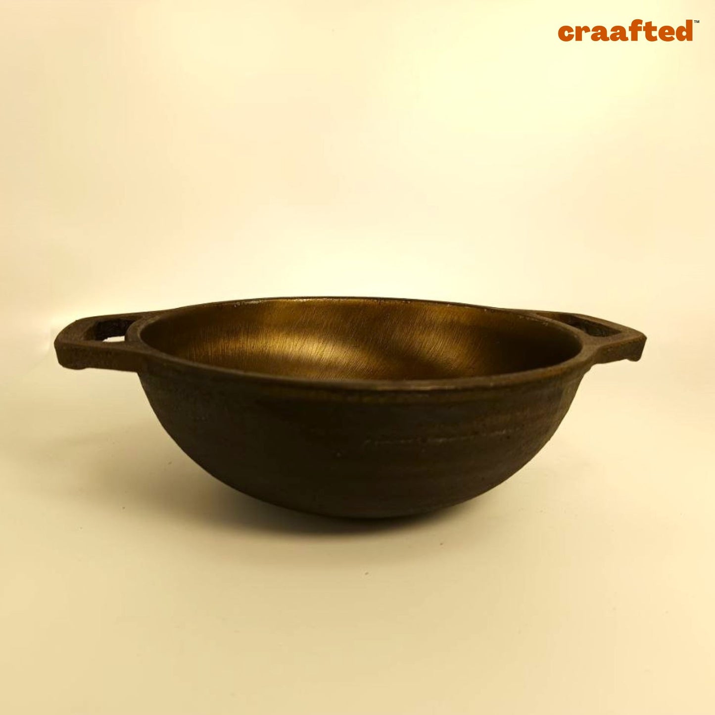 1.3 Liter Cast Iron Kadai / Kadhai 8 Inch with Double Handle