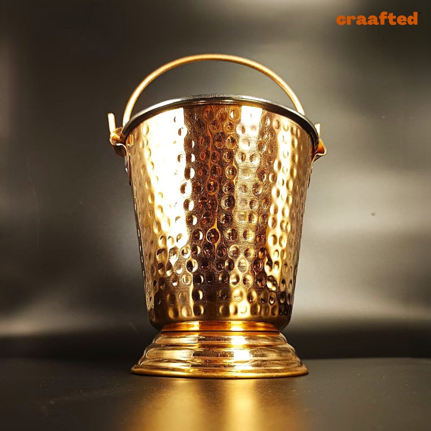 Set of 2 (300 ML + 500 ML) Pure Copper Bucket / Balti with Steel Inside, Serveware & Tableware