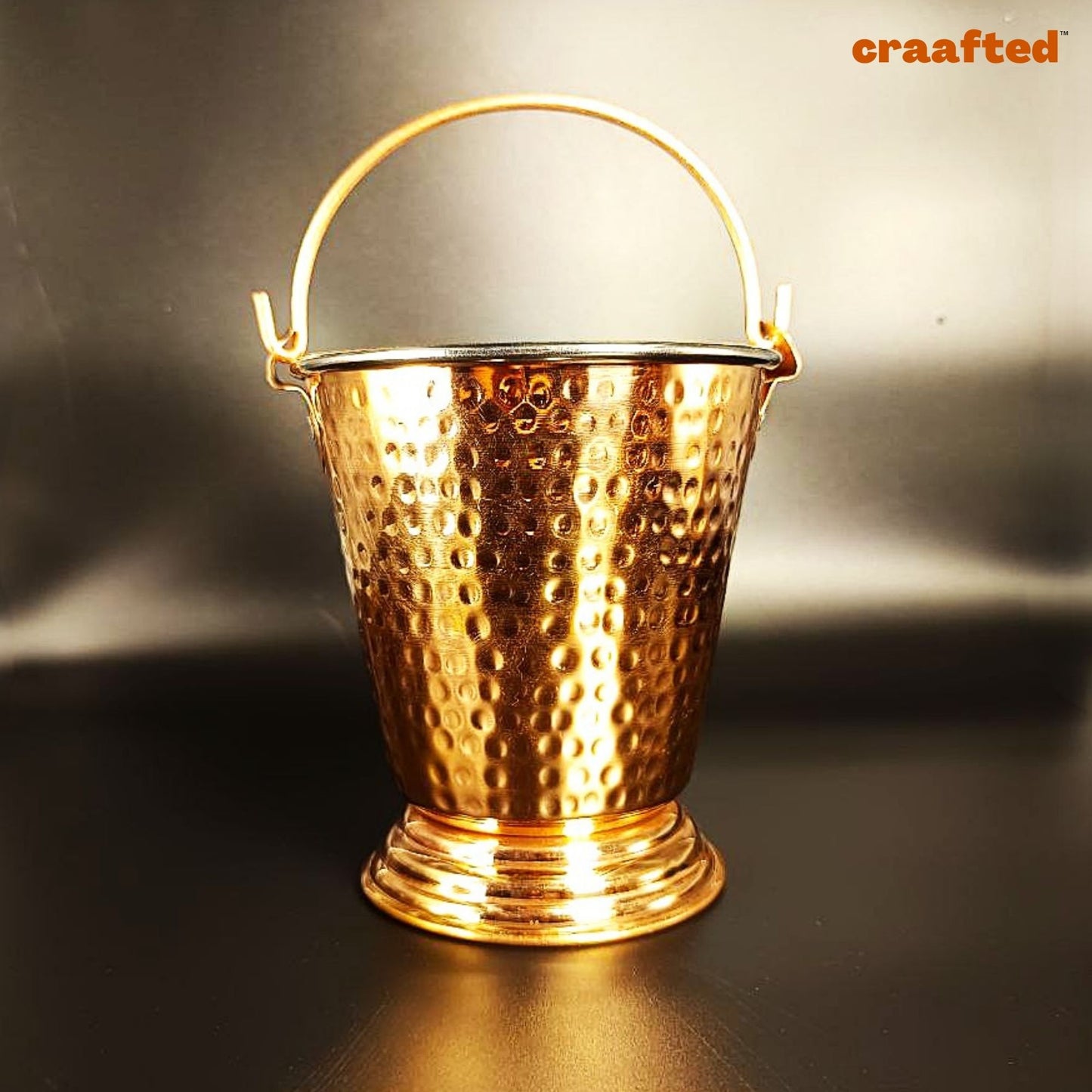 Pure Copper Bucket / Balti with Steel Inside, Serveware & Tableware | 500 ML
