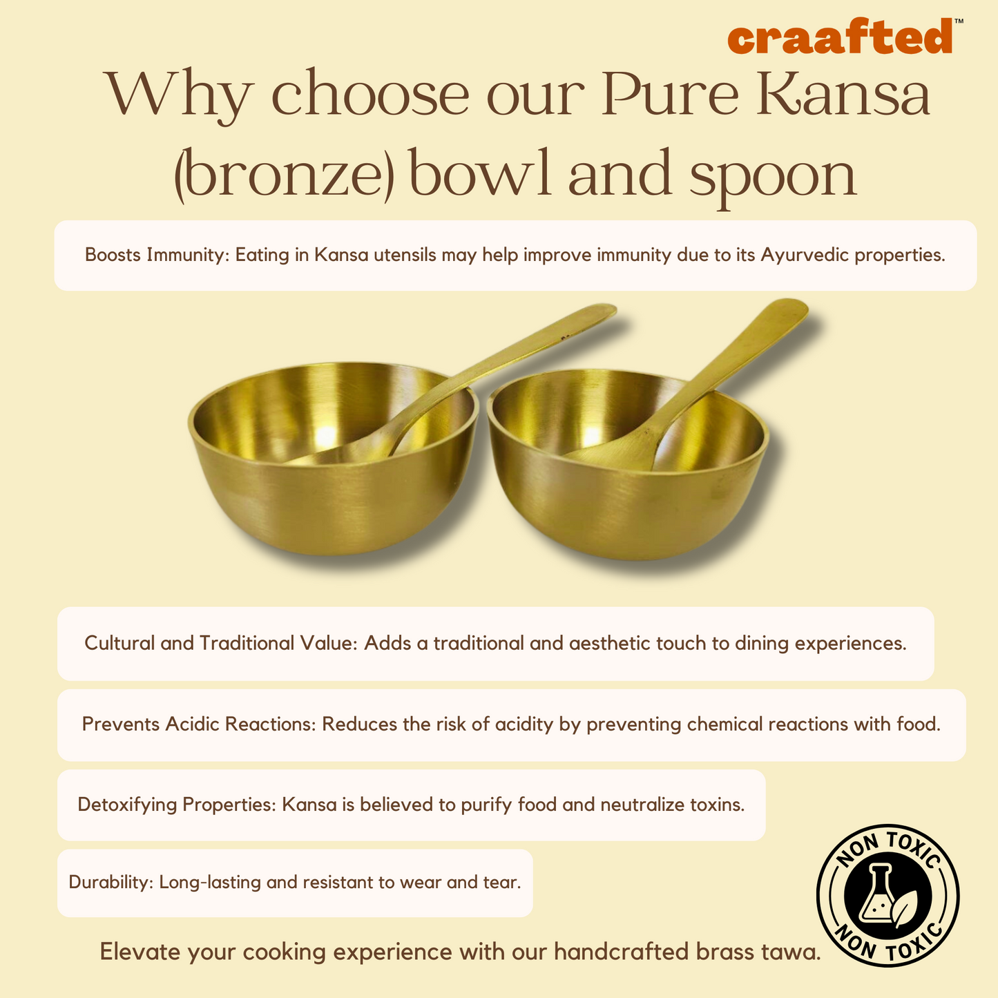 Kansa Katoris with Spoon - Matte finish