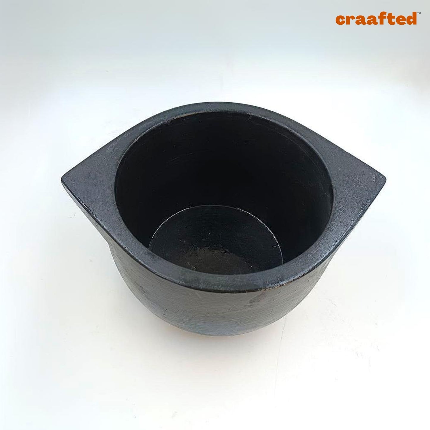 2.3 – 2.5 liter Handmade Natural Soapstone / Kalchatti | Deep Cooking Pot | Open Fire and Gas Stove Compatible | Pre-Seasoned