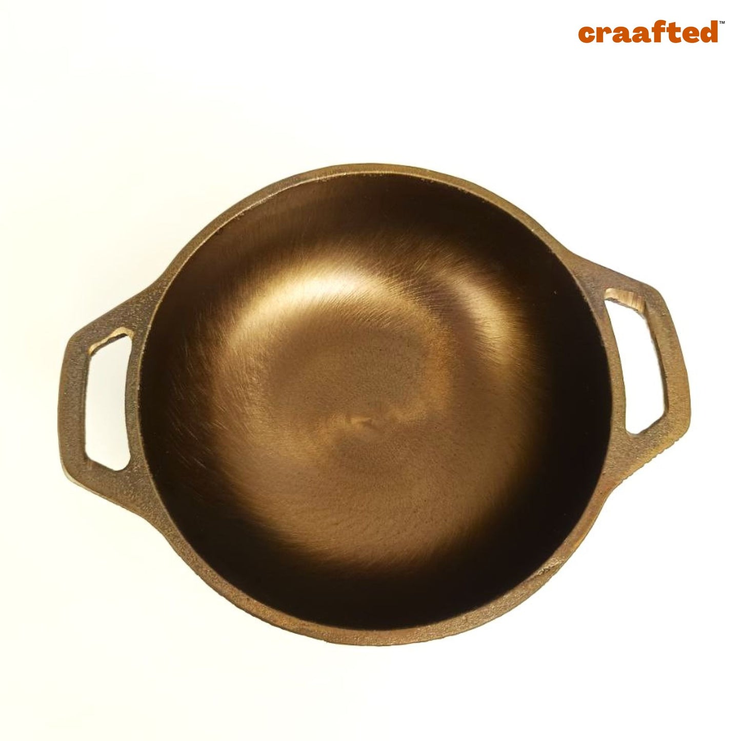 1.3 Liter Cast Iron Kadai / Kadhai 8 Inch with Double Handle