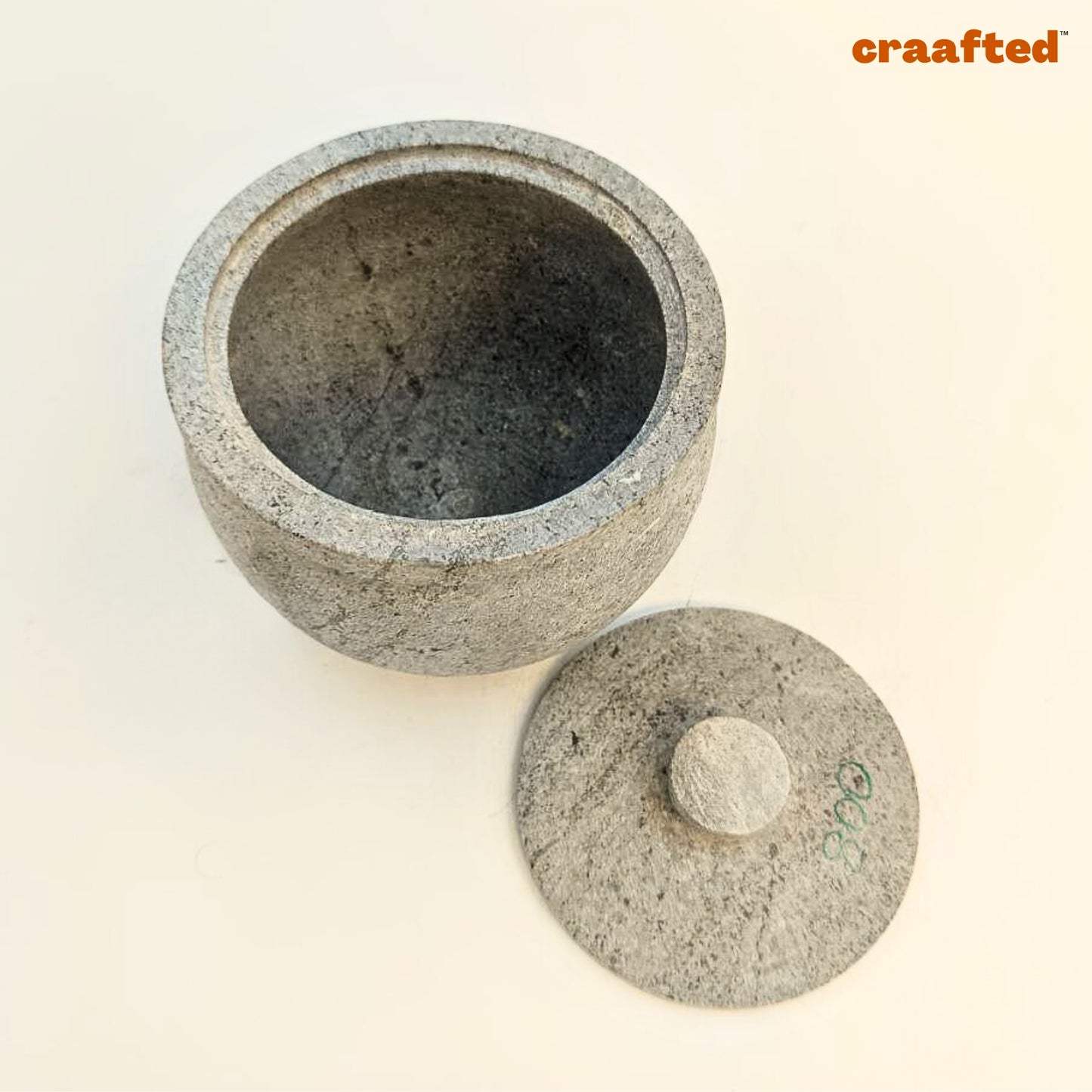 900 ML - 1 Liter Soapstone Curd Pot | Traditional Storage for Fresh, Creamy Curd.