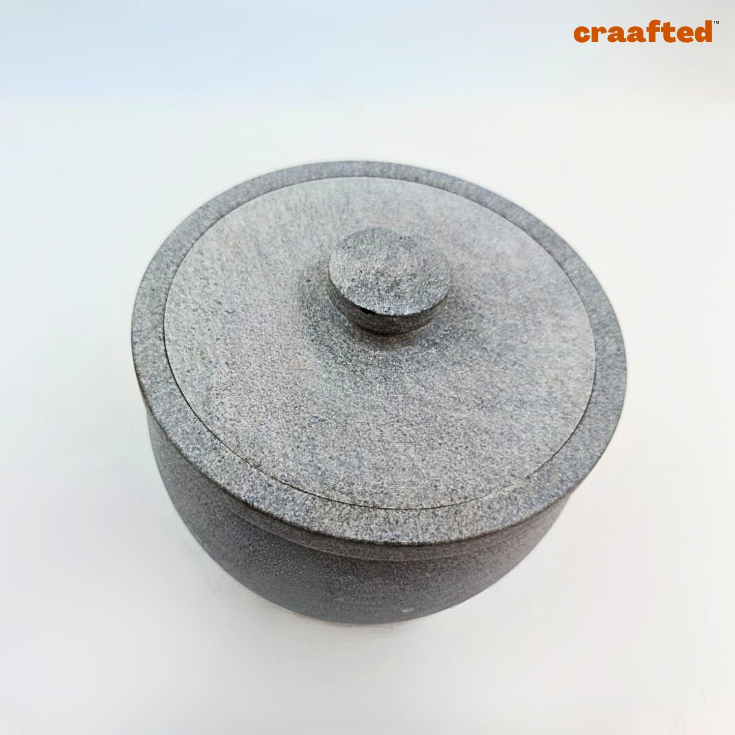 700 – 800 ML Soapstone Curd Pot | Traditional Storage for Fresh, Creamy Curd.