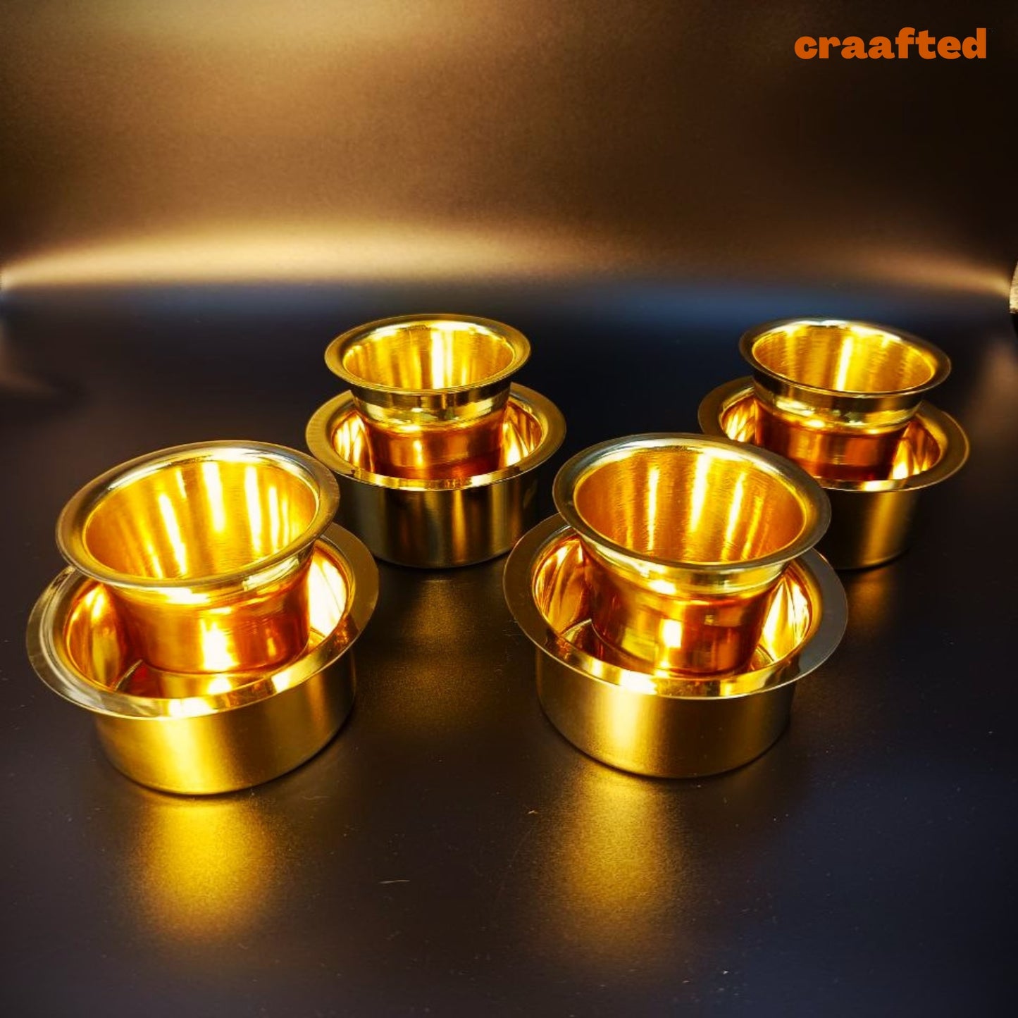 Pure Brass Medium Size Coffee Filter with Davara Tumbler