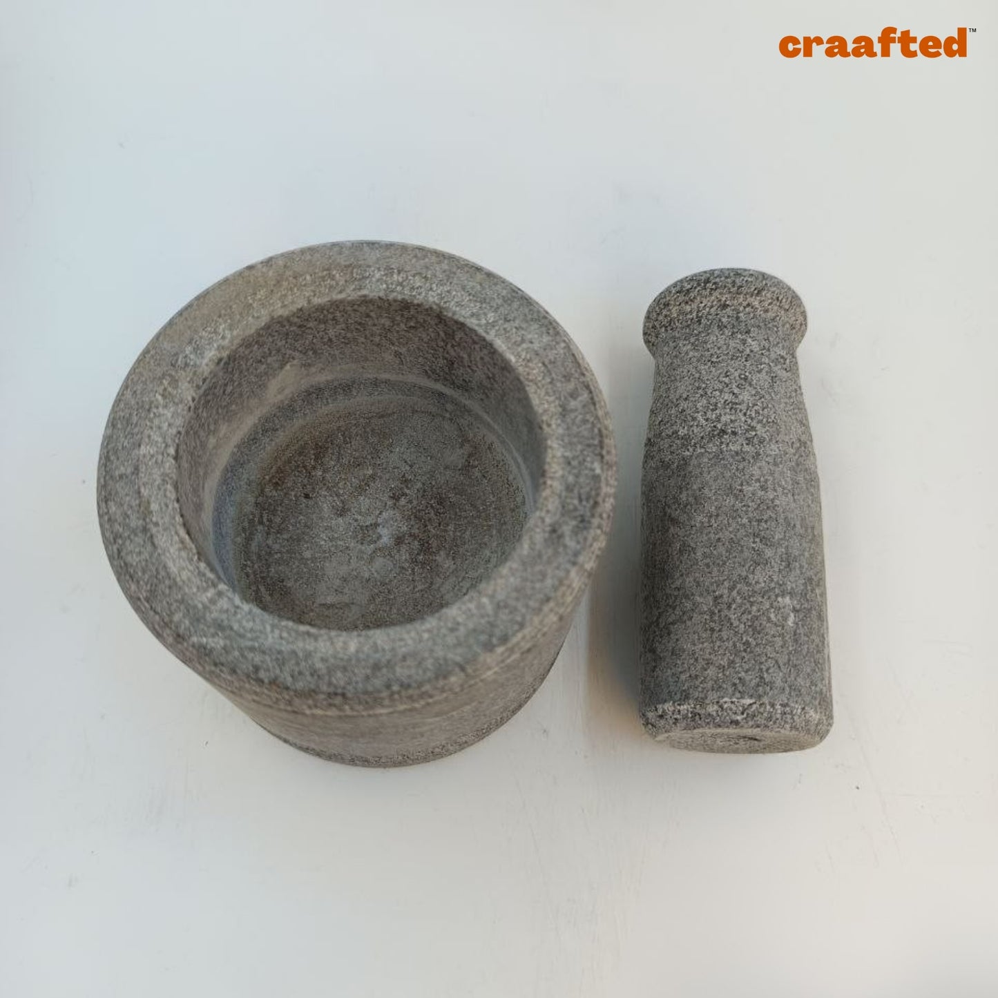 Hardstone (Handcrafted): Mortar & Pestle – Size: Medium