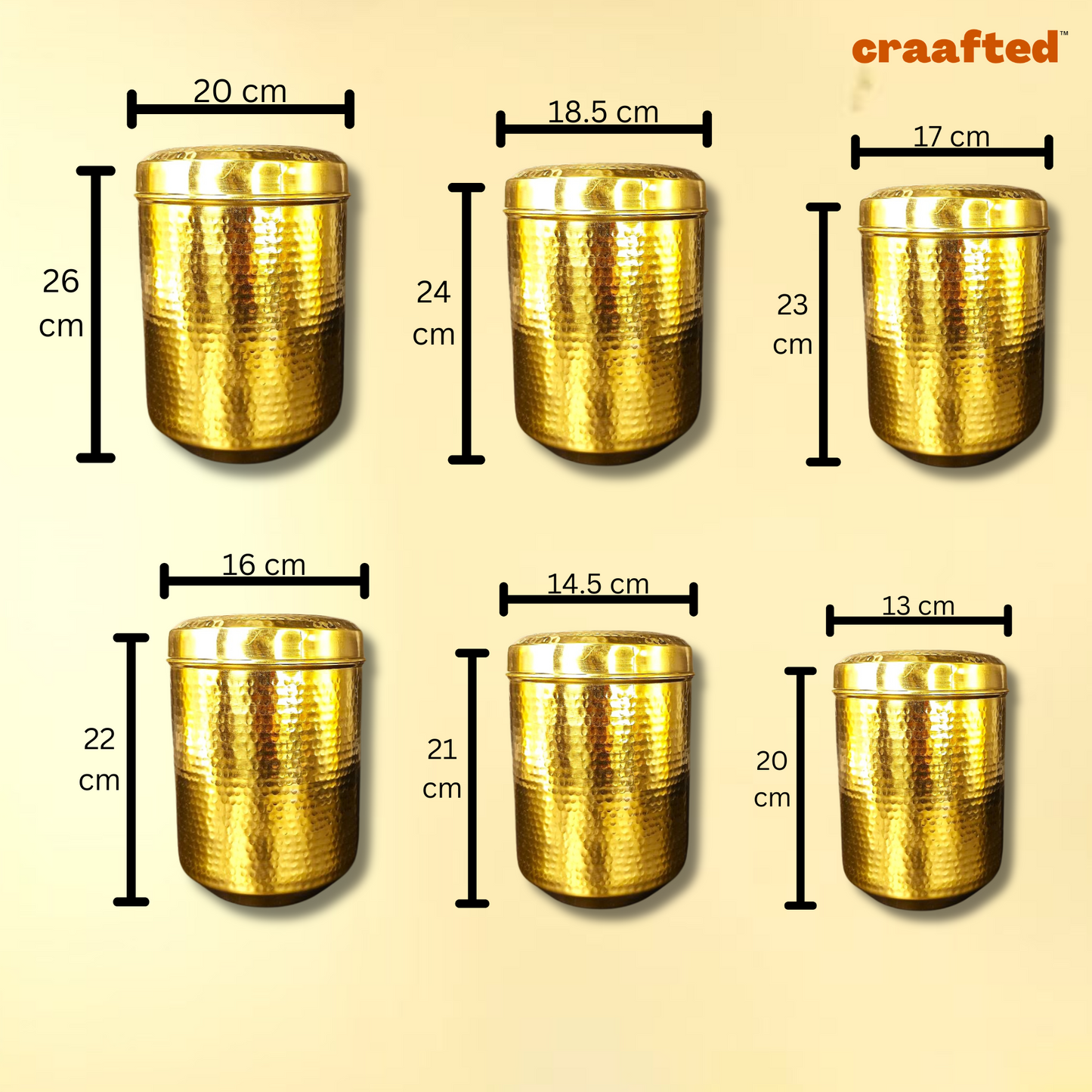 Handmade Traditional Hammered Pure Brass Pital Kitchen Storage Container 04 | Brass Storage Container | Brass Deep Dabba