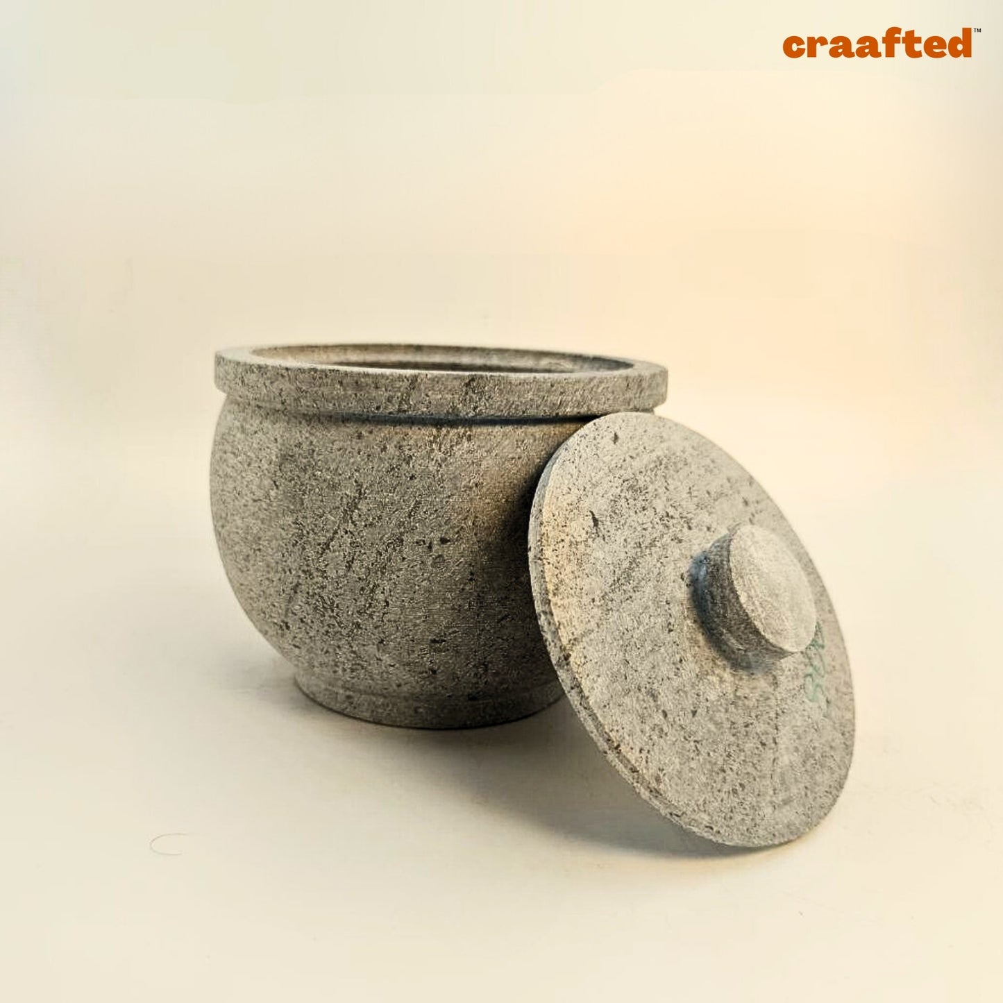 900 ML - 1 Liter Soapstone Curd Pot | Traditional Storage for Fresh, Creamy Curd.
