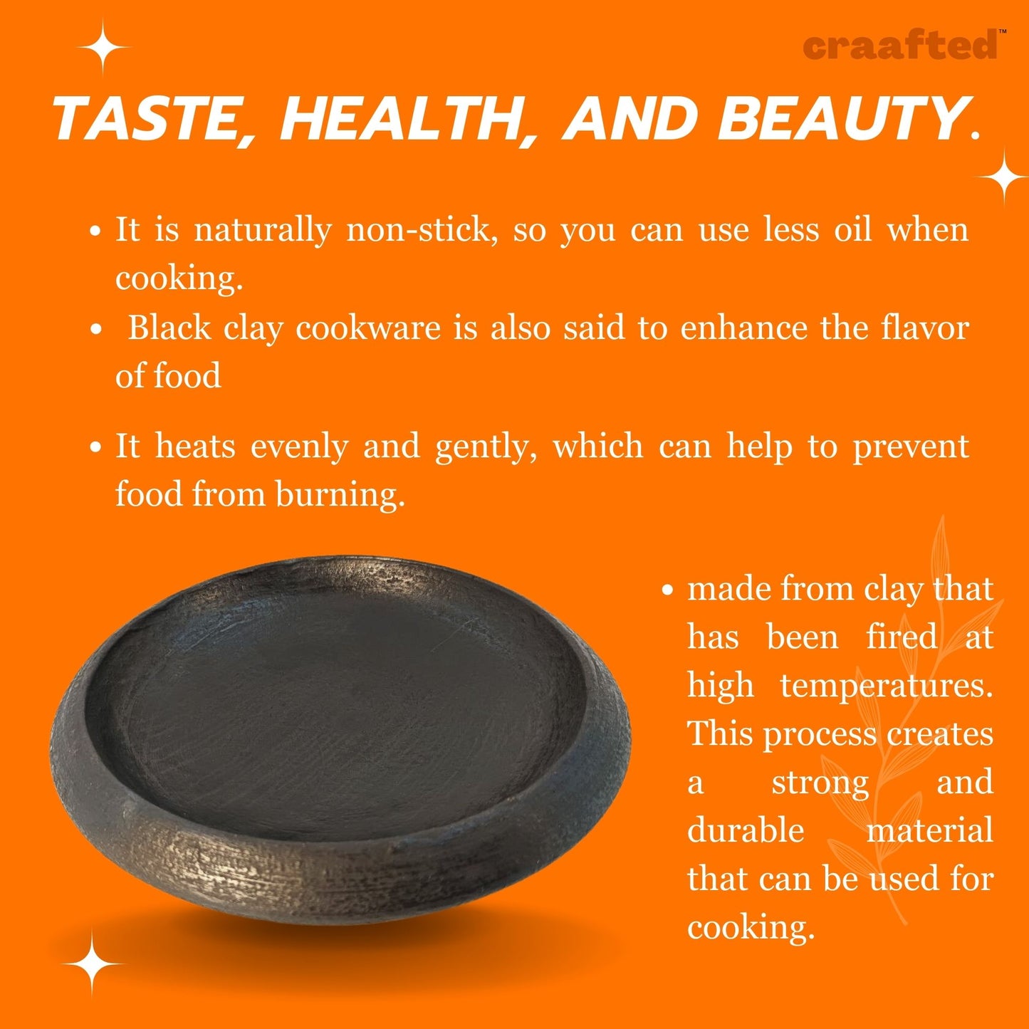 Pathiri/Appam Chatti/Pan - Round Bottom Clay (Black)