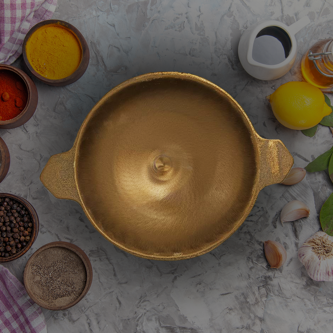 Cast Iron Appa Chatti / Appam Pan with Double Handle 9 inch.