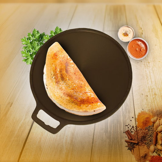Smooth Golden Finish Cast Iron Roti/Chapati/Dosa Kallu Tawa | 11 Inch
