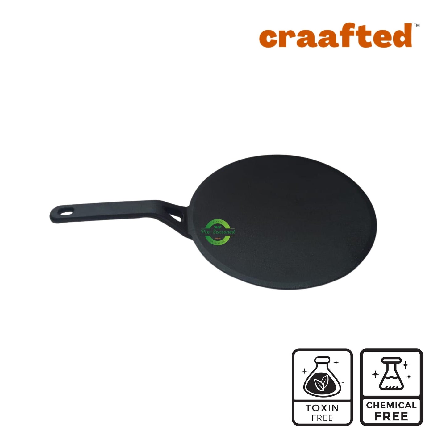 Cast Iron Tawa for Dosa / Chapathi | 25.4 cm / 10 inch, 2.2 kg | Induction Friendly | Non-stick, Pre-Seasoned Tawa