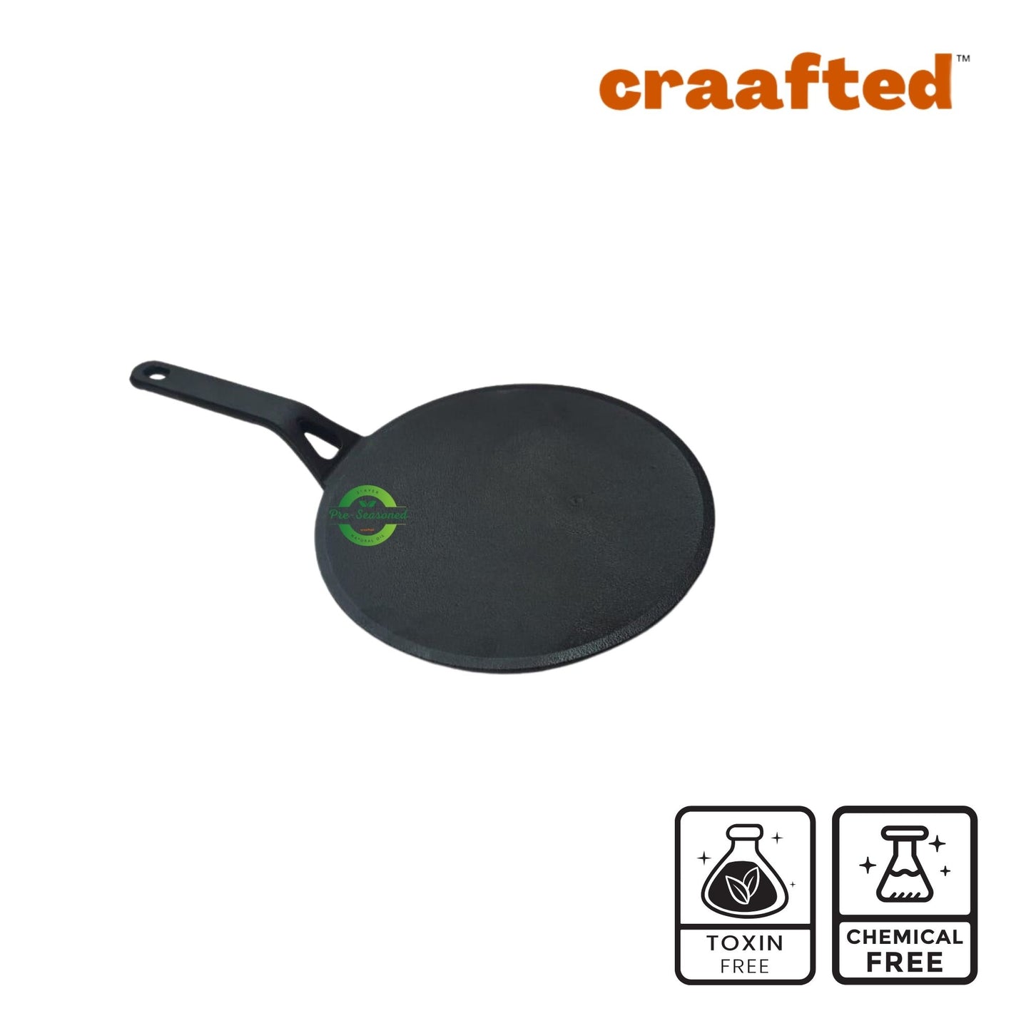 Cast Iron Tawa for Dosa / Chapathi | 25.4 cm / 10 inch, 2.2 kg | Induction Friendly | Non-stick, Pre-Seasoned Tawa