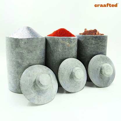 Handmade Natural Soapstone / Kalchatti | Storage Container | 900 ML – 1 Liter