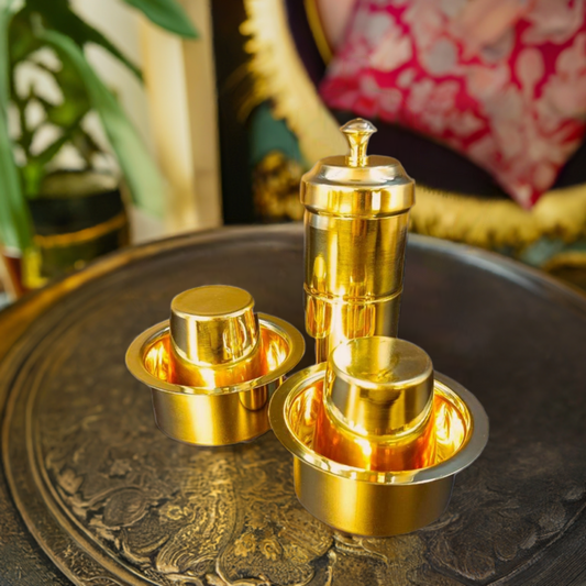 Pure  Brass Small Size Coffee Filter with Davara Tumbler